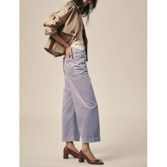 Anthropologie Maeve Colette Cropped Wide-Leg Corduroy Pants Womens 32 Purple NWT - Picture 11 of 11